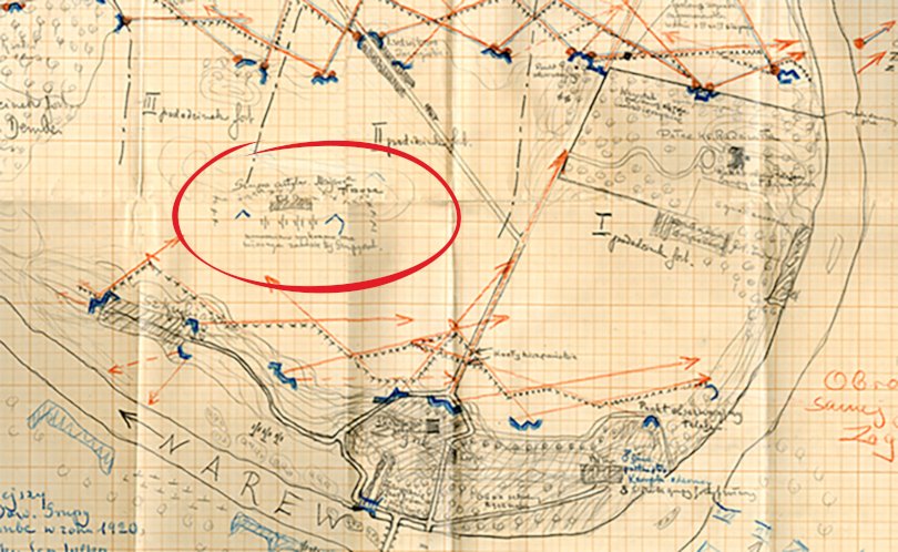 13a. Bitwa Warszawska 1920 - Polskie stanowiska  w Folwarku Dosin